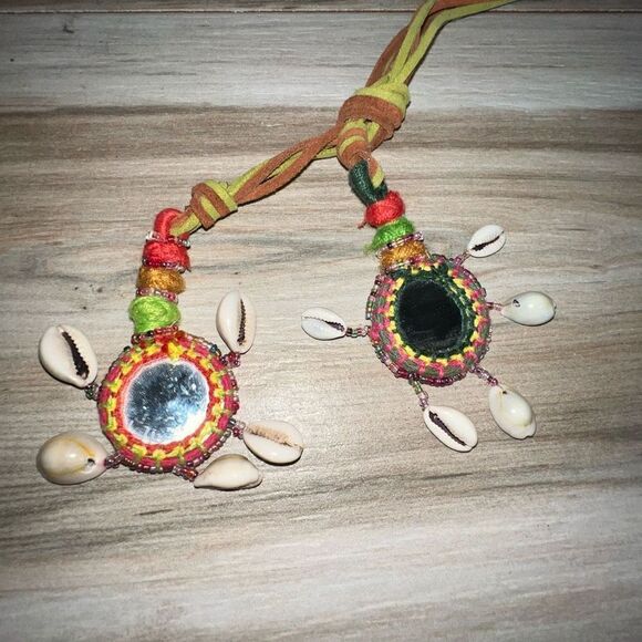 Morrocan Beaded She’ll Necklace Women’s Multi Colored Long ￼Textile Statement - Picture 6 of 7